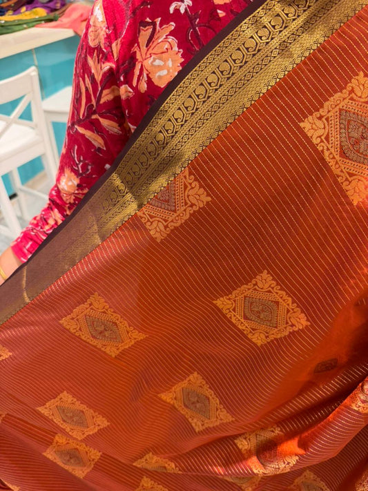 Burnt Orange Saree SLORANGE