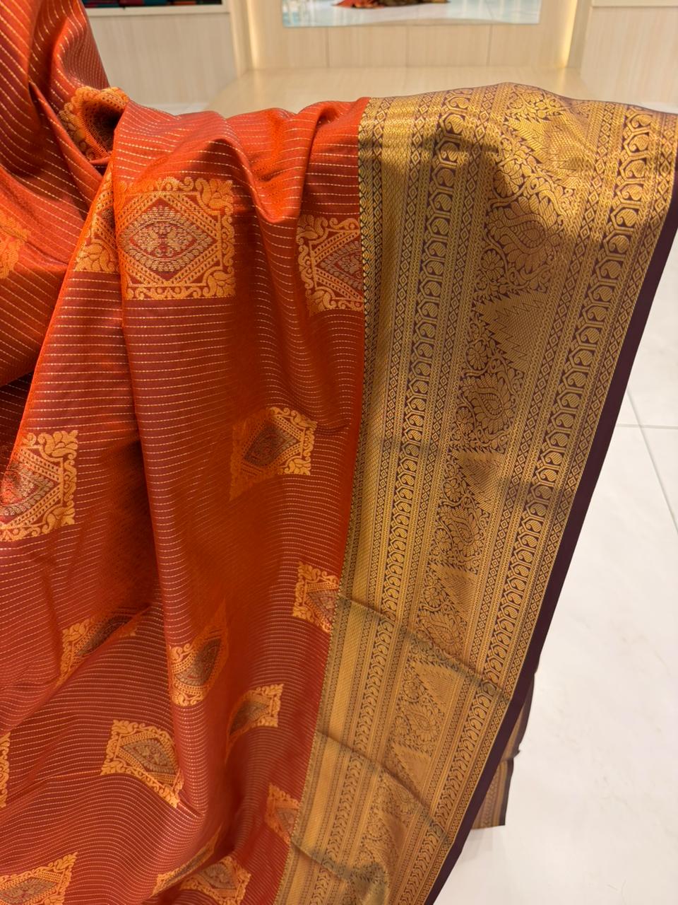 Burnt Orange Saree SLORANGE
