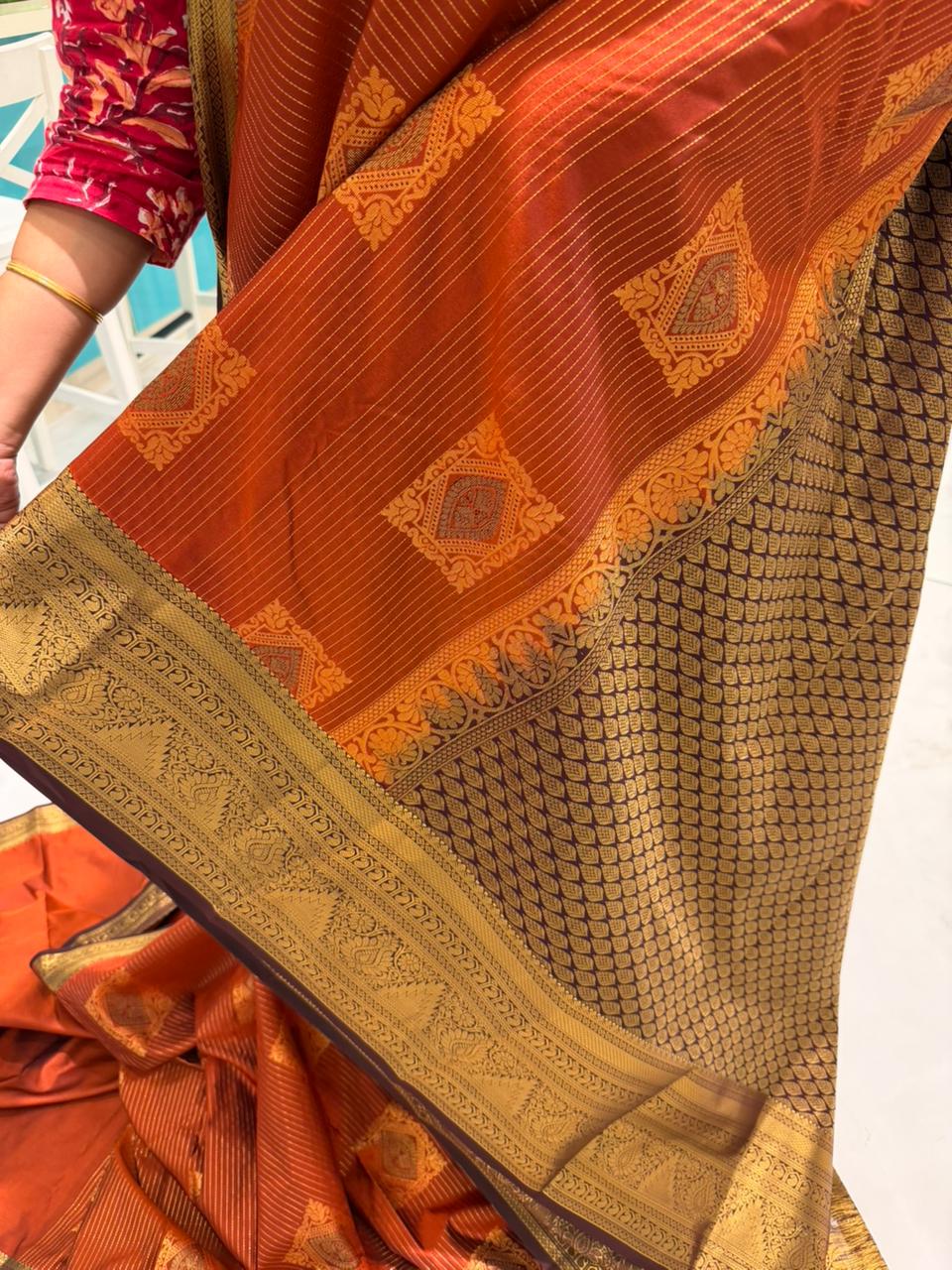 Burnt Orange Saree SLORANGE