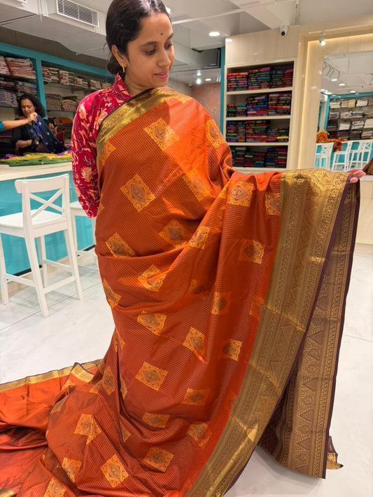 Burnt Orange Saree SLORANGE