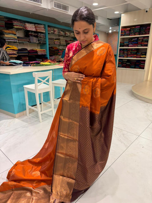 Burnt Orange Saree SLORANGE
