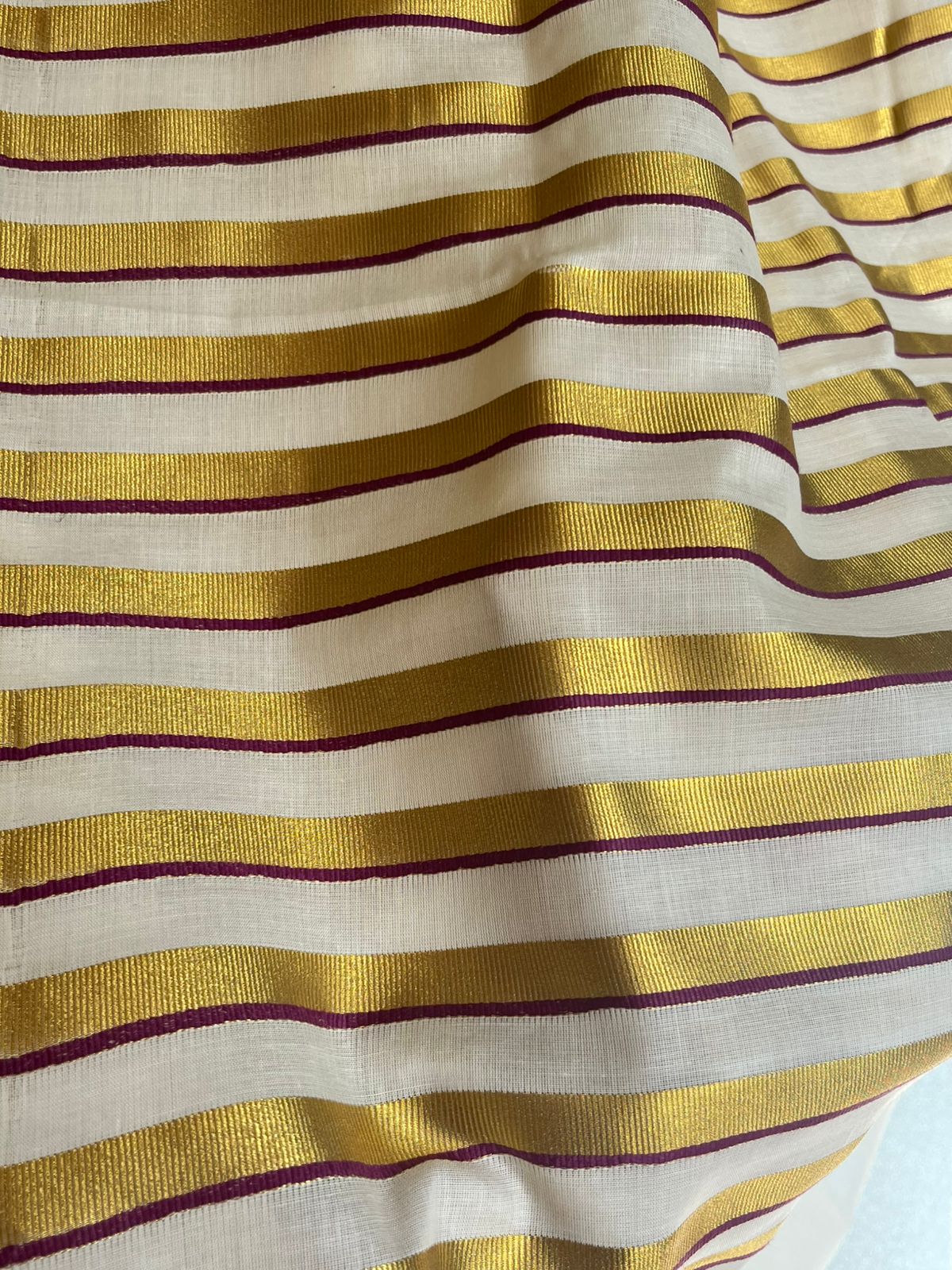 Kerala Cotton Purple Puliyilakara Saree SL151