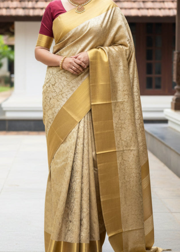 Golden Tissue Saree Sl201
