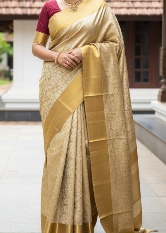 Golden Tissue Saree Sl201