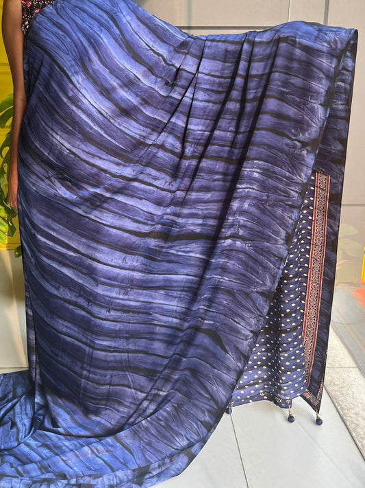 Blue Modal Silk Saree SL214
