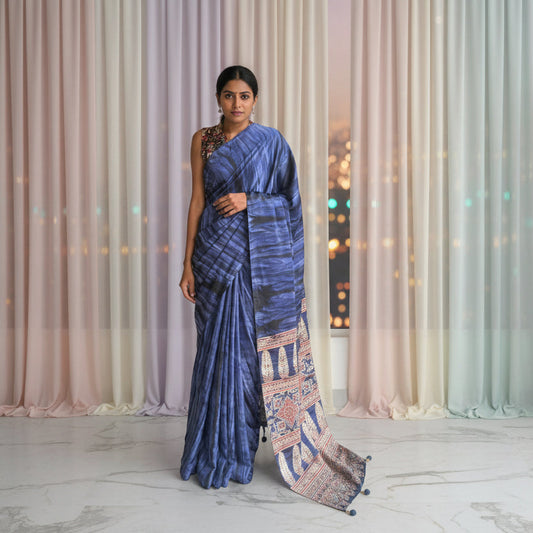 Blue Modal Silk Saree SL214