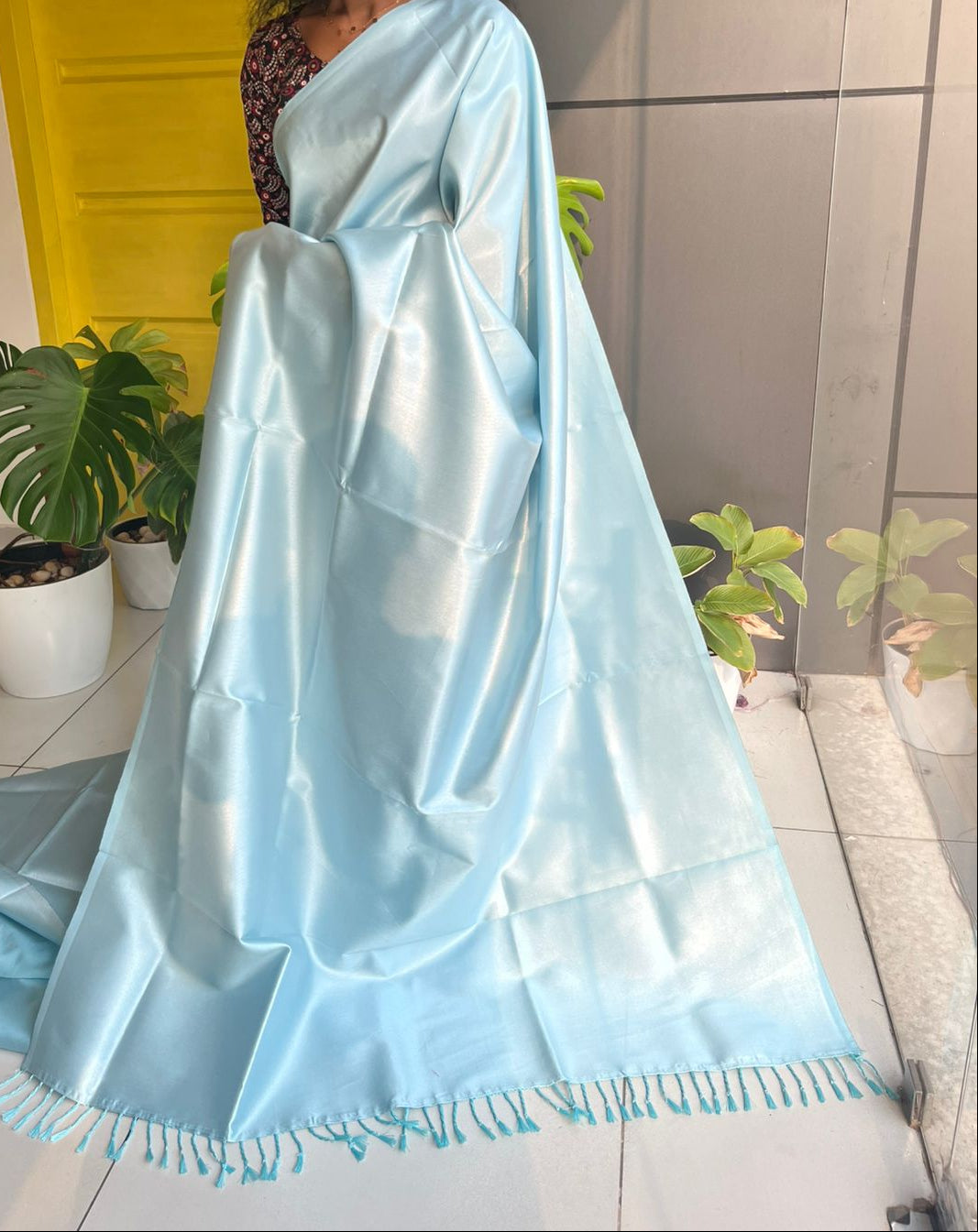 Plain Tissue Saree SL225