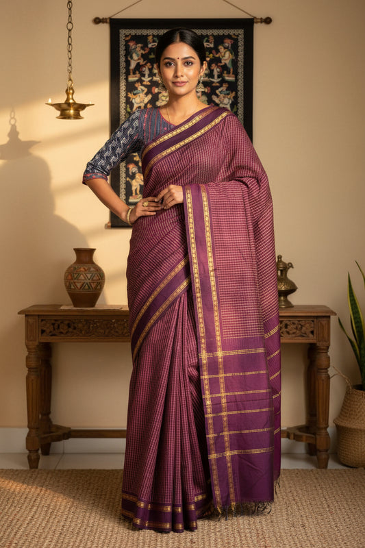 Dark Purple Kalyani Cotton SL236