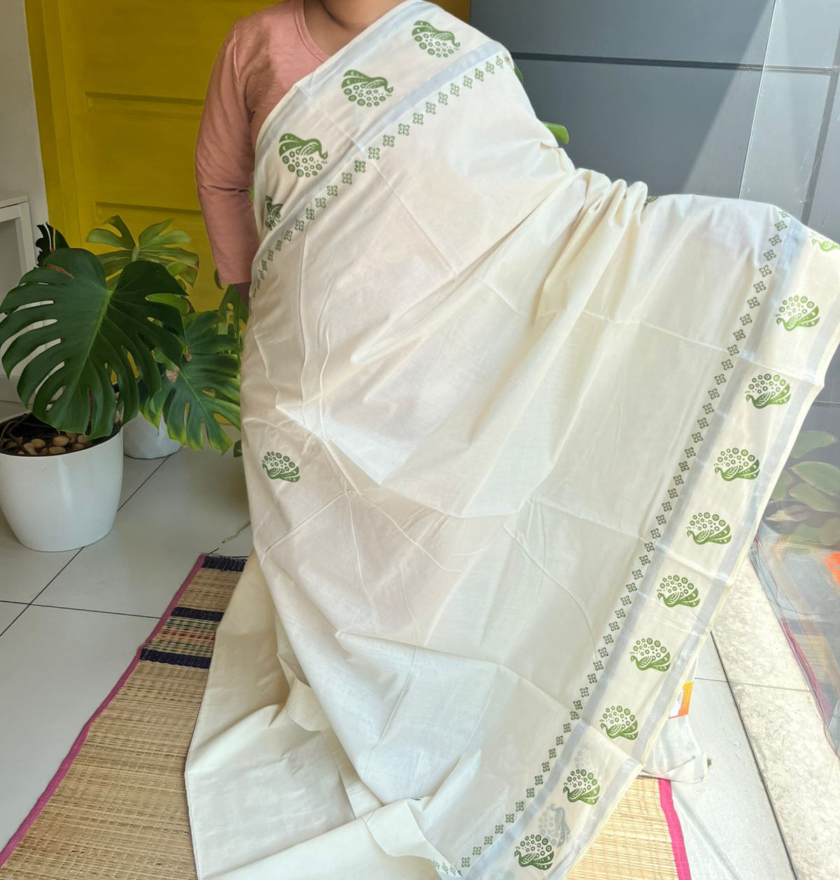 Kerala Cotton Green Saree SL178