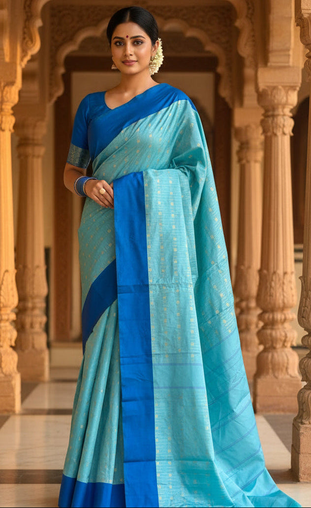 Blue Semi Silk Saree SL248