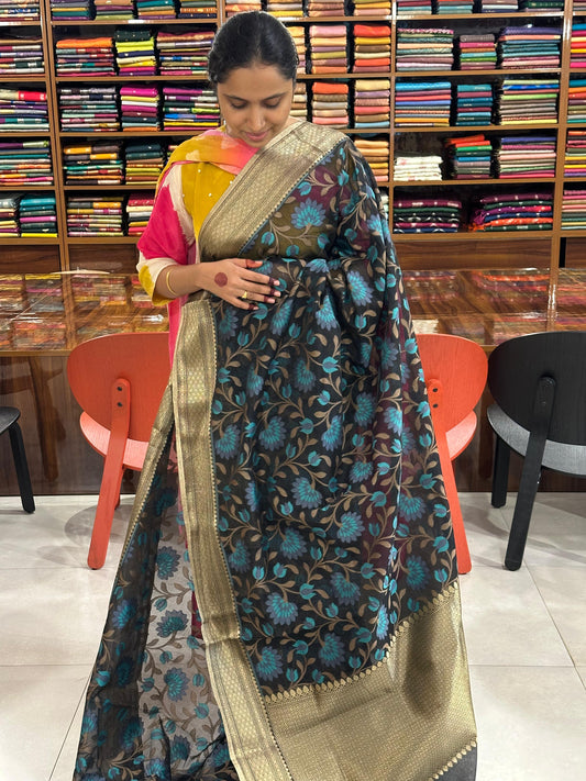 Banarasi Cotton Floral Saree SL256