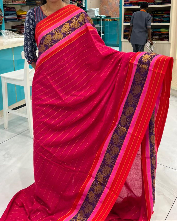 Kerala Mul Cotton Soft Fabric Saree With Kanchi Border SL215