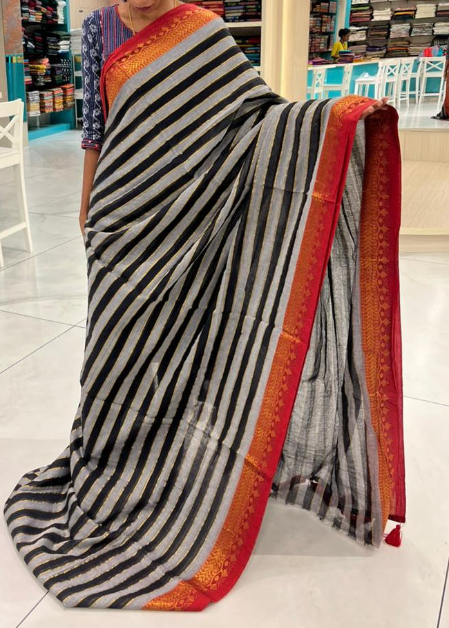 Kerala Mul Cotton Soft Fabric Saree With Kanchi Border SL215