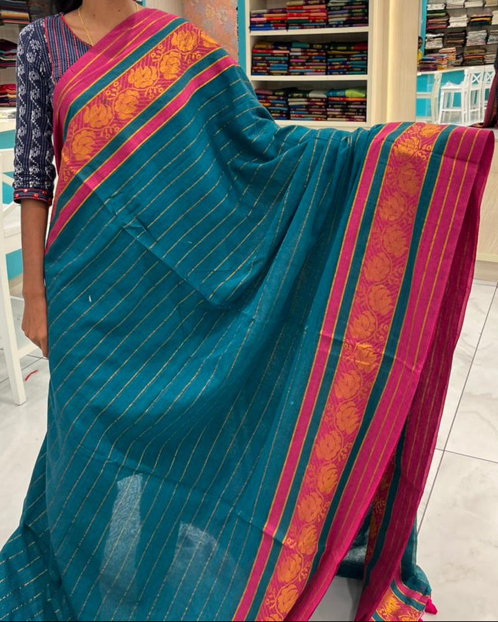 Kerala Mul Cotton Soft Fabric Saree With Kanchi Border SL215