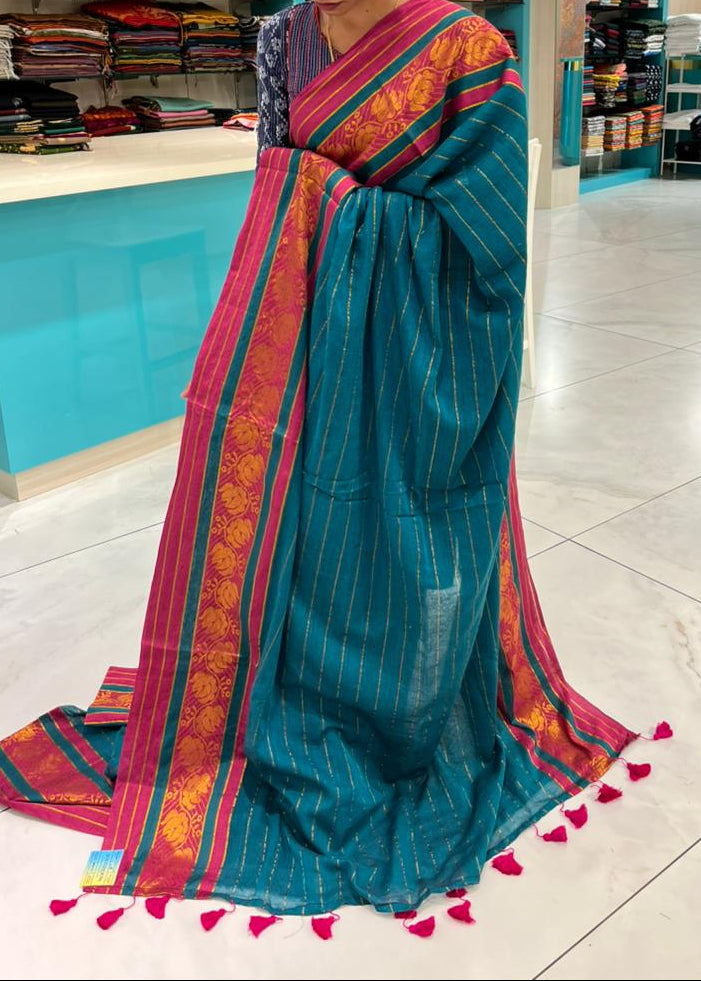 Kerala Mul Cotton Soft Fabric Saree With Kanchi Border SL215