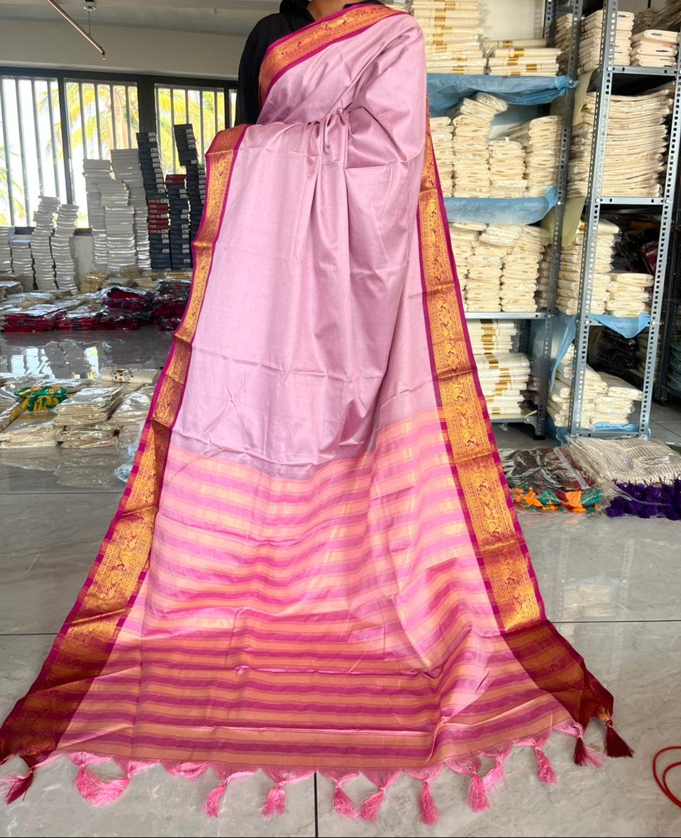 Semi Silk Zari Woven Border Saree SL173