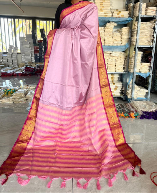 Semi Silk Zari Woven Border Saree SL173