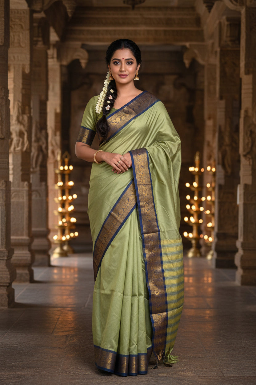 Semi Silk Zari Woven Border Saree SL173