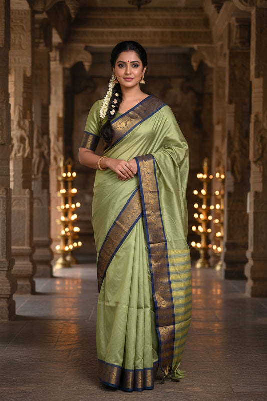 Semi Silk Zari Woven Border Saree SL173