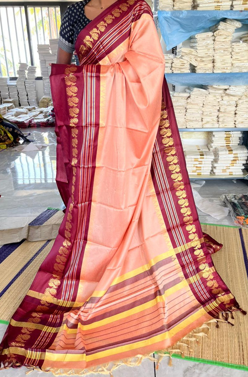 Semi Silk Zari Woven Border Saree SL277