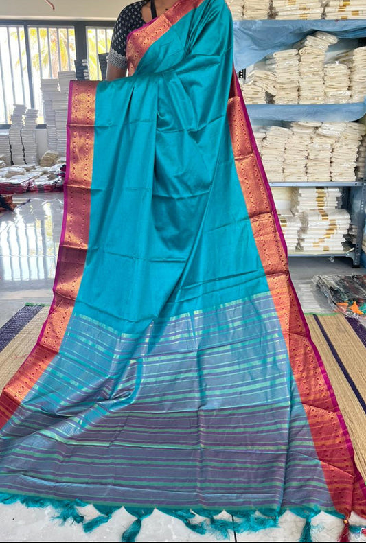 Semi Silk Zari Woven Border Saree SL173