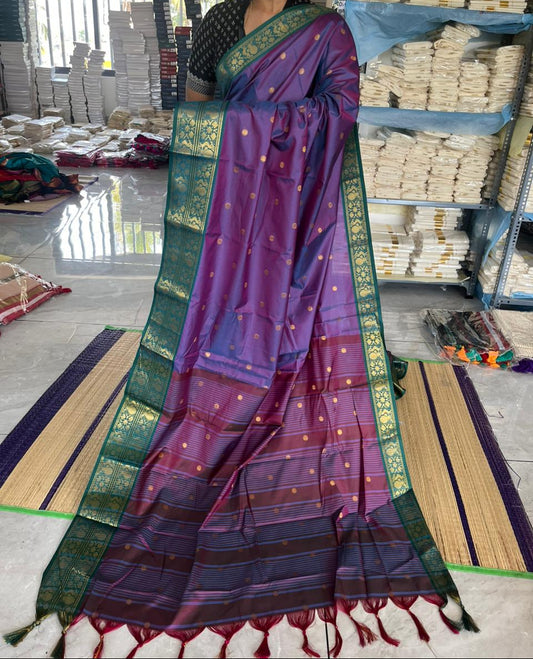Polka Cotton Silk Saree SL173
