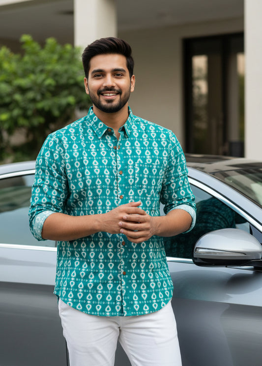 Cotton Printed Full Sleeve Shirt SL234