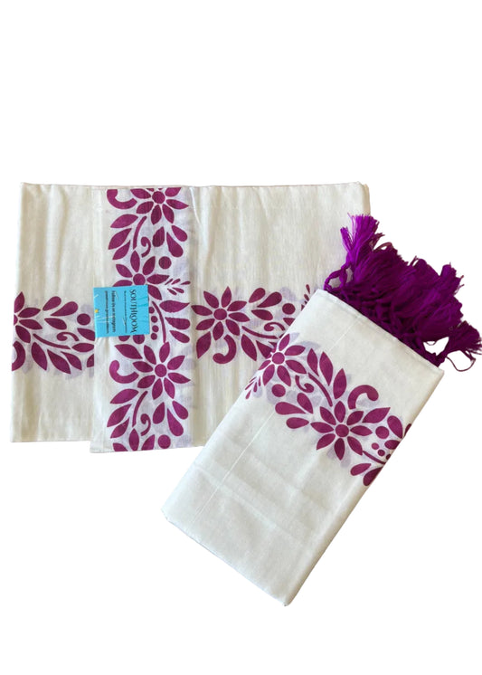 Cotton Printed Set Mund  With Tassels  In 2.80 mtrs  SL280
