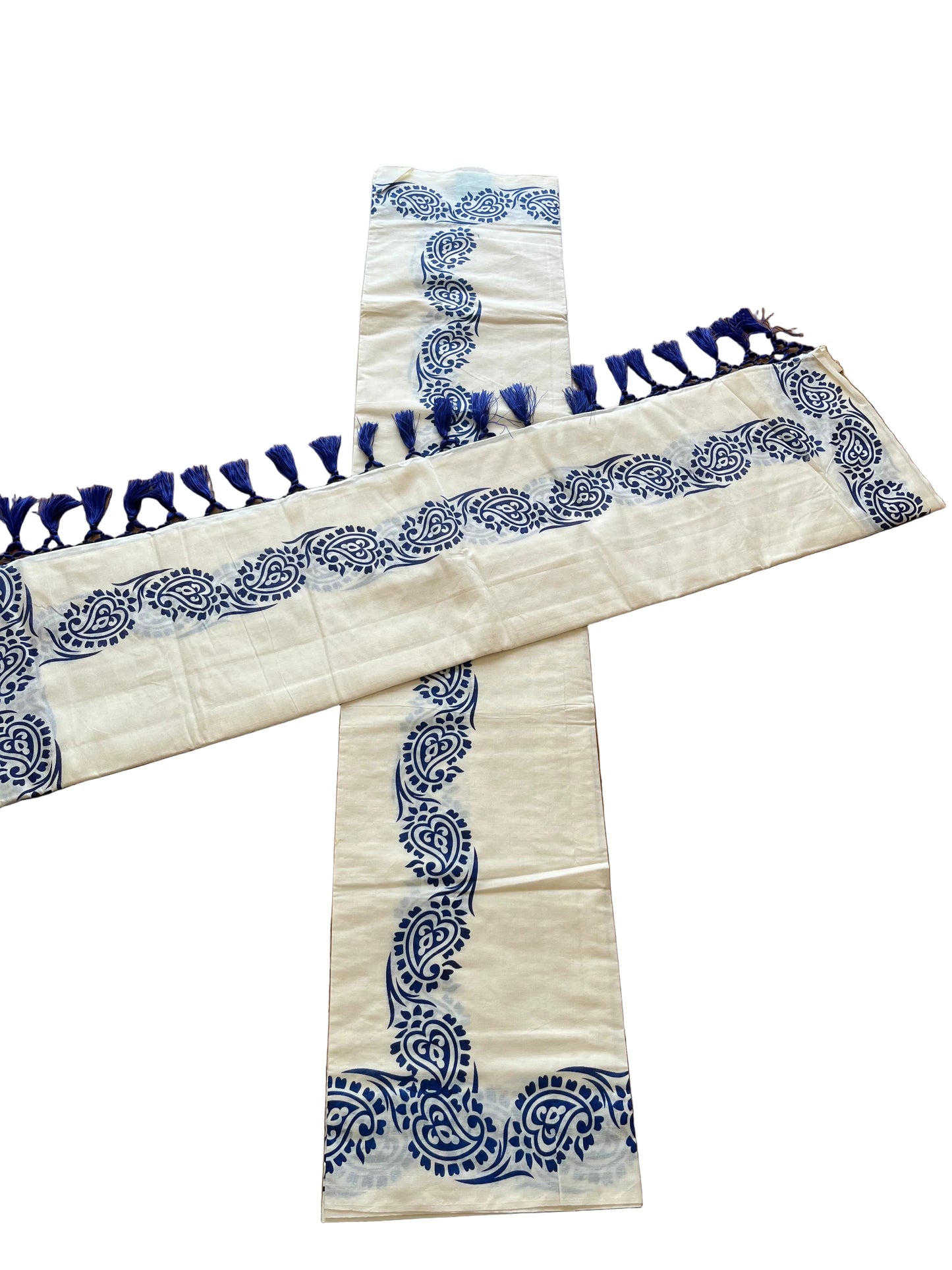 Cotton Printed Set Mund  With Tassels  In 2.80 mtrs  SL280