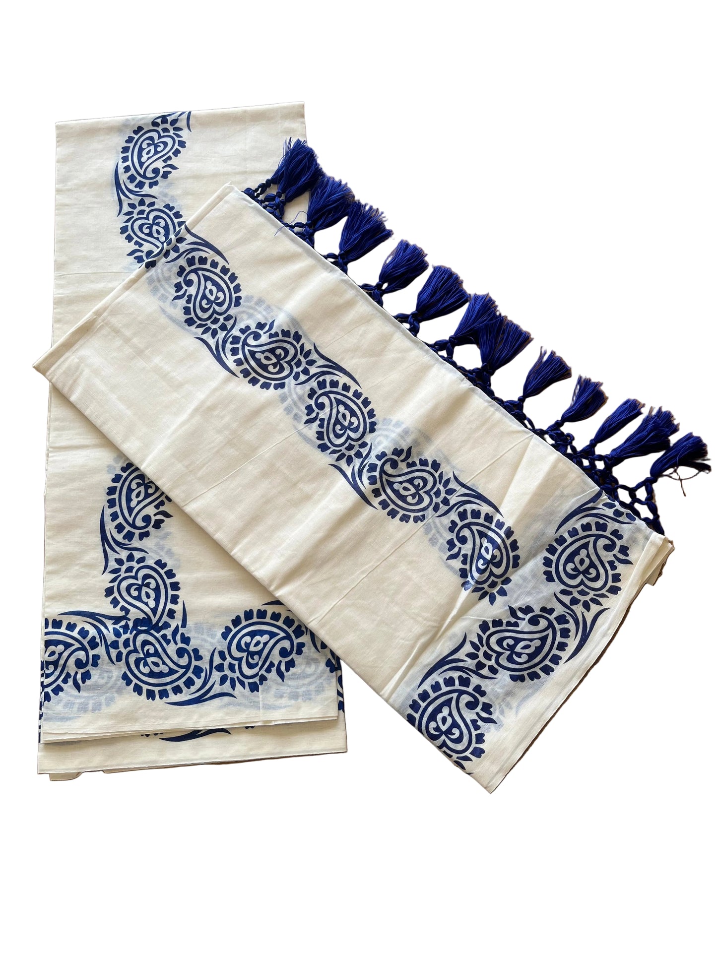 Cotton Printed Set Mund  With Tassels  In 2.80 mtrs  SL280