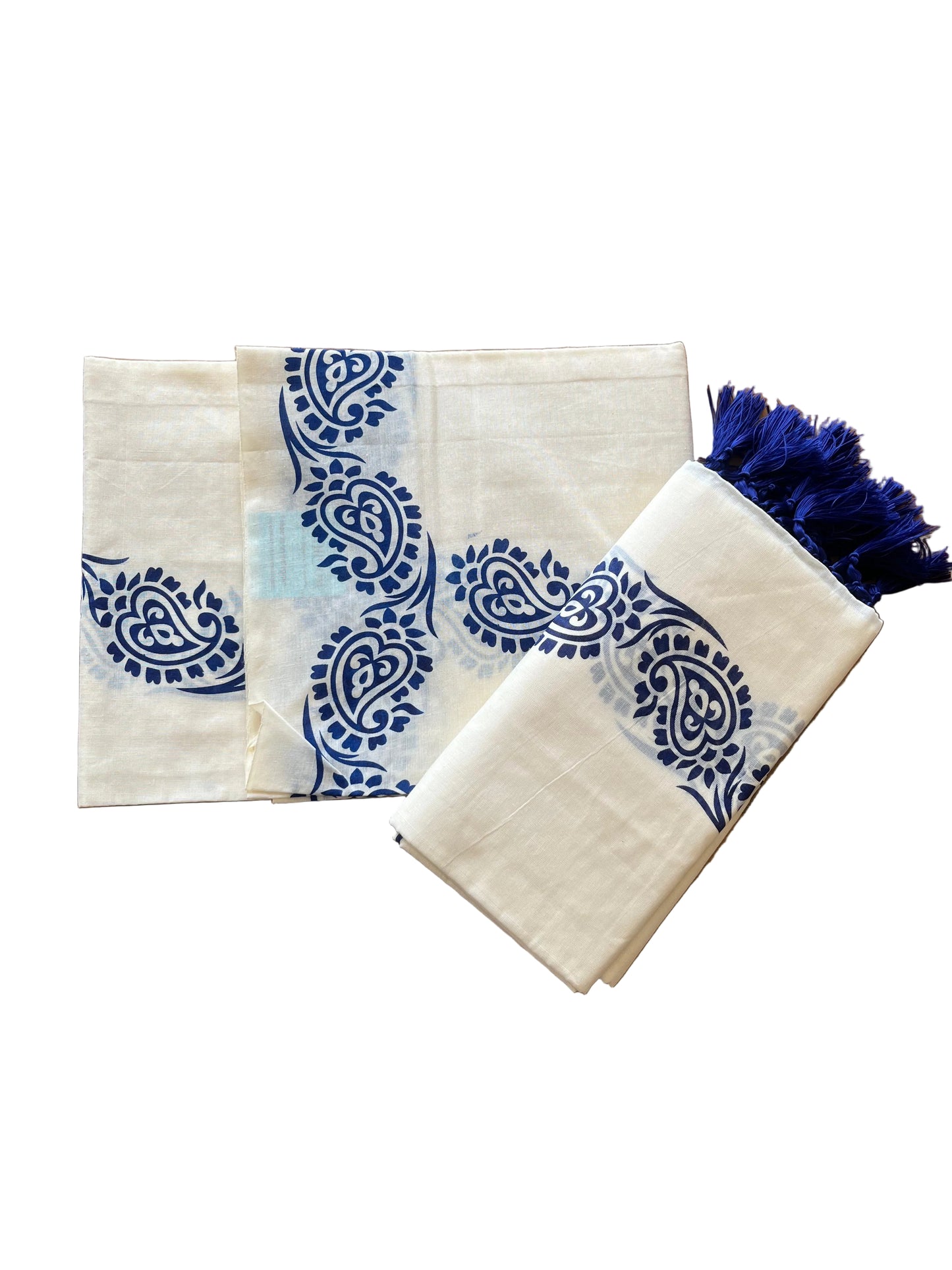 Cotton Printed Set Mund  With Tassels  In 2.80 mtrs  SL280
