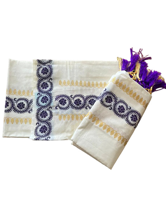 Cotton Printed Set Mund With Tassels In 2.80 mtrs SL280