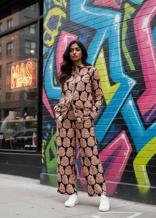 Southloom Cotton Block Printed Co-ord Set For Woman SL304