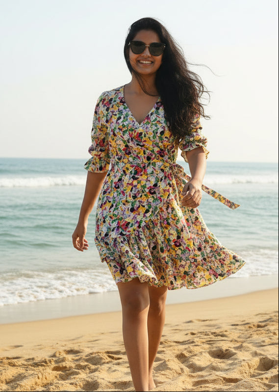 Abstract Print Midi Dress SL293