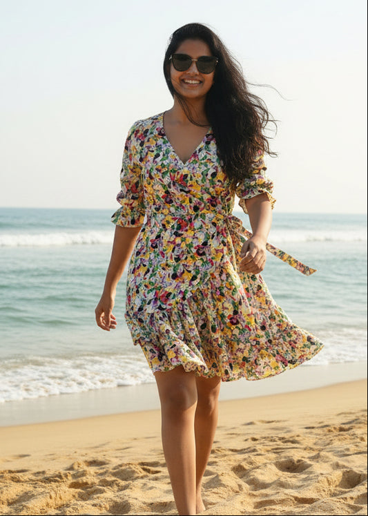 Abstract Print Midi Dress SL293