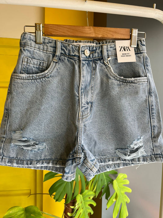 Ripped High-Waist Denim Shorts For Women SL294