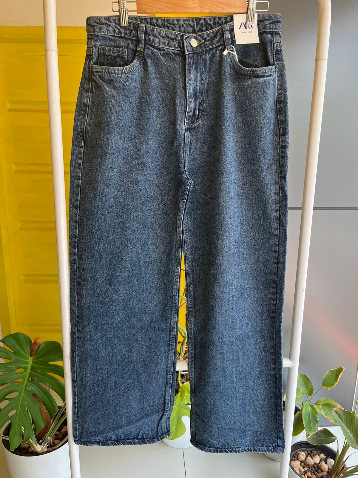 Ladies Wide Leg Denim Bottom Jeans For Women SL294