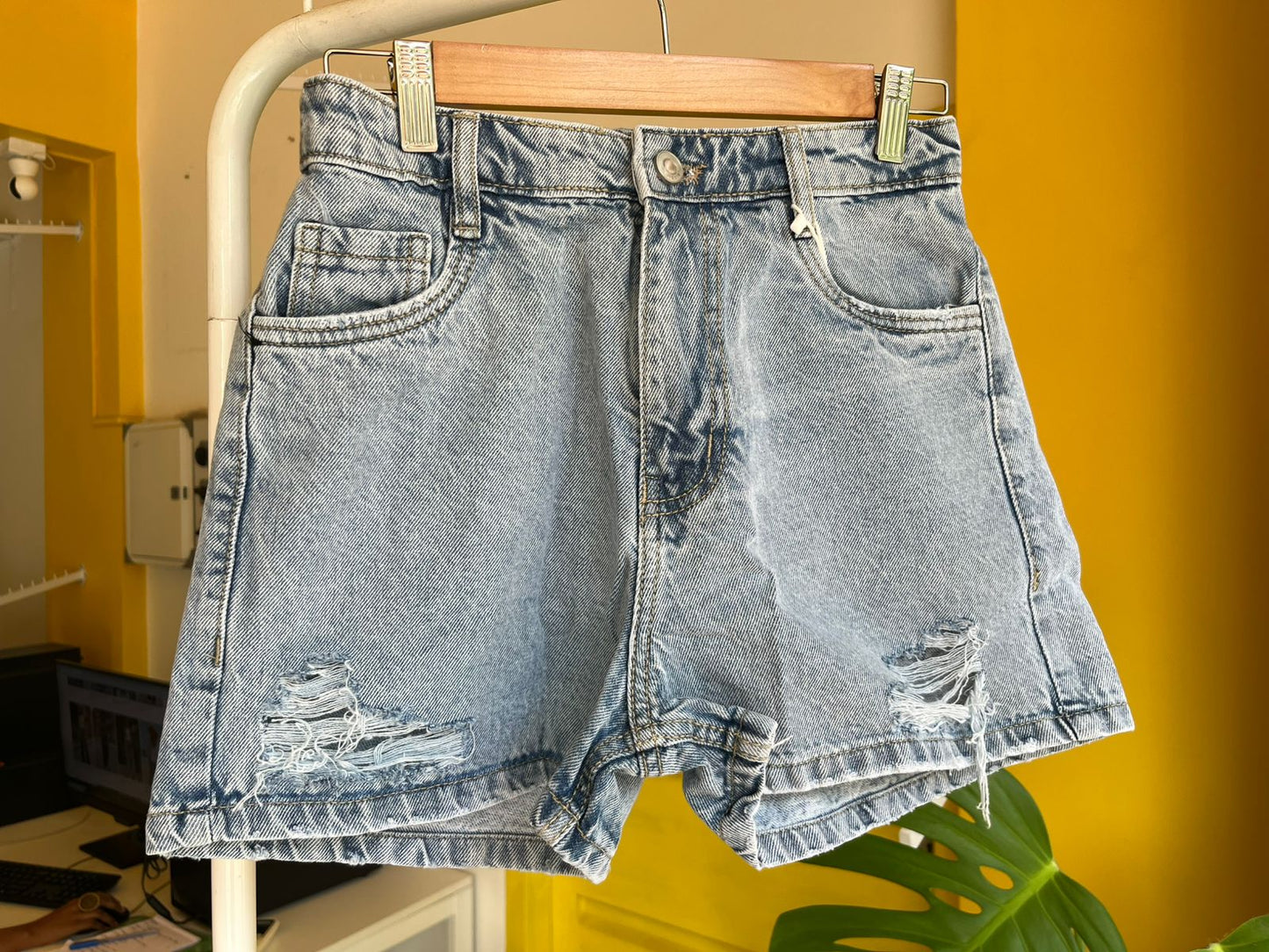 Ripped High-Waist Denim Shorts For Women SL294