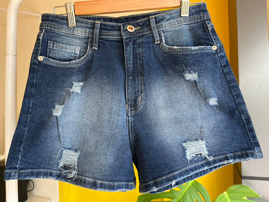 Ripped High-Waist Denim Shorts For Women SL294