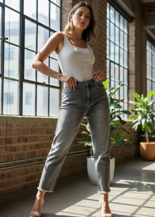 Mom Fit Denim Jeans For Women SL294