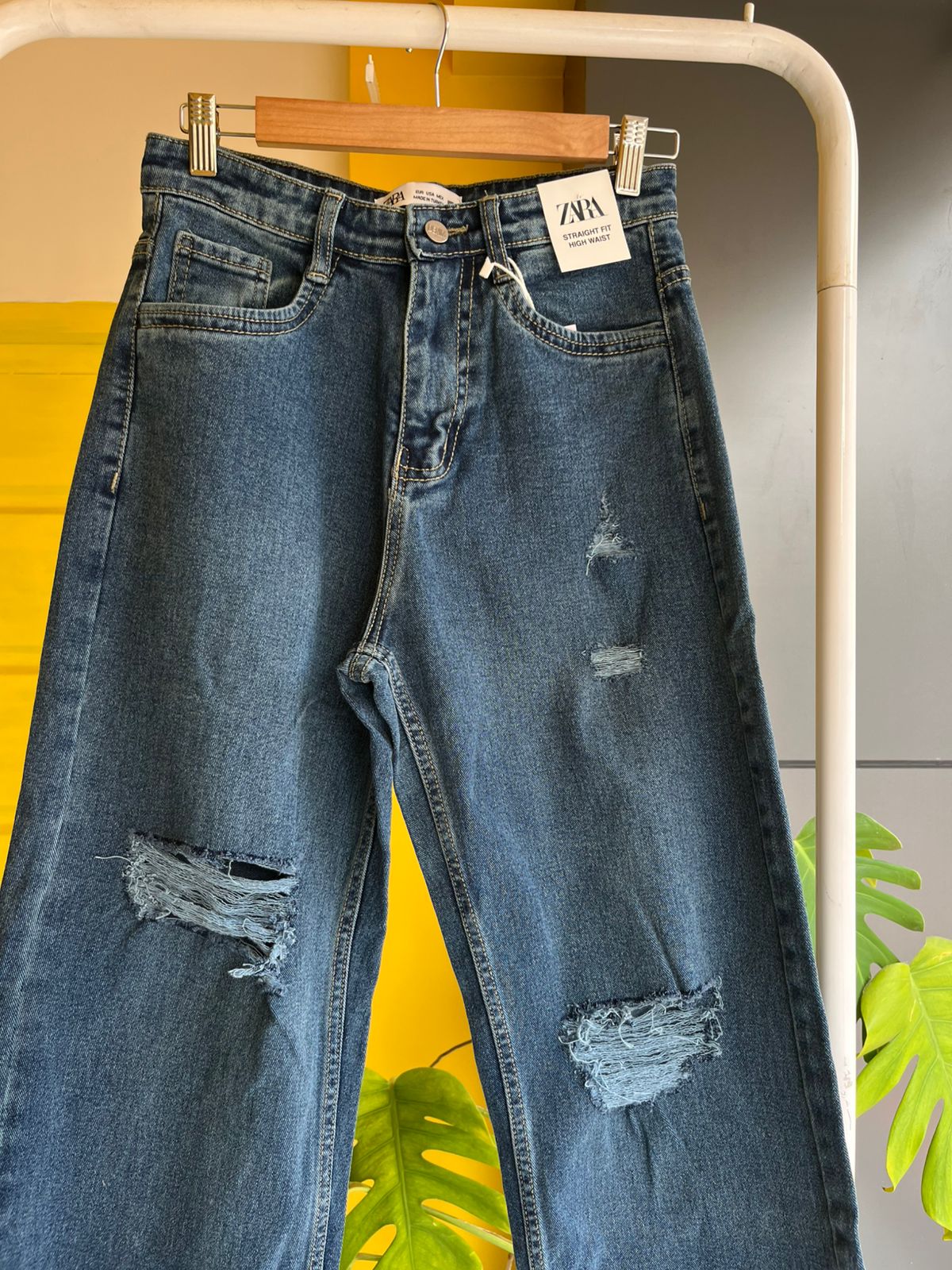 Ripped Wide-Leg Denim Jeans for Women