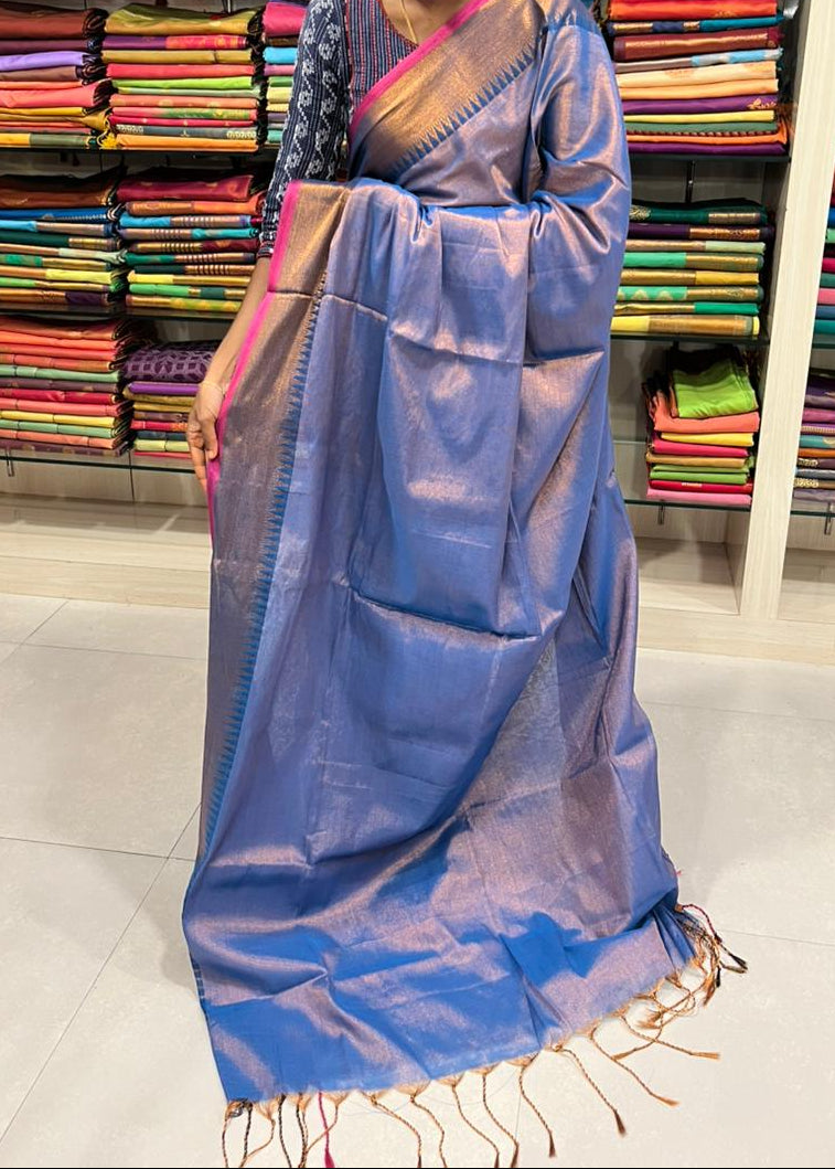 Tissue Mul Cotton Saree SL215