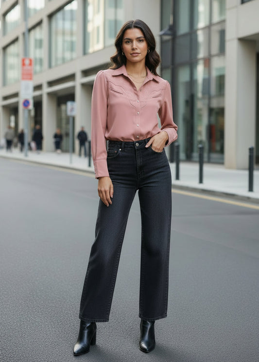 Straight Fit Denim Jeans For Women SL294
