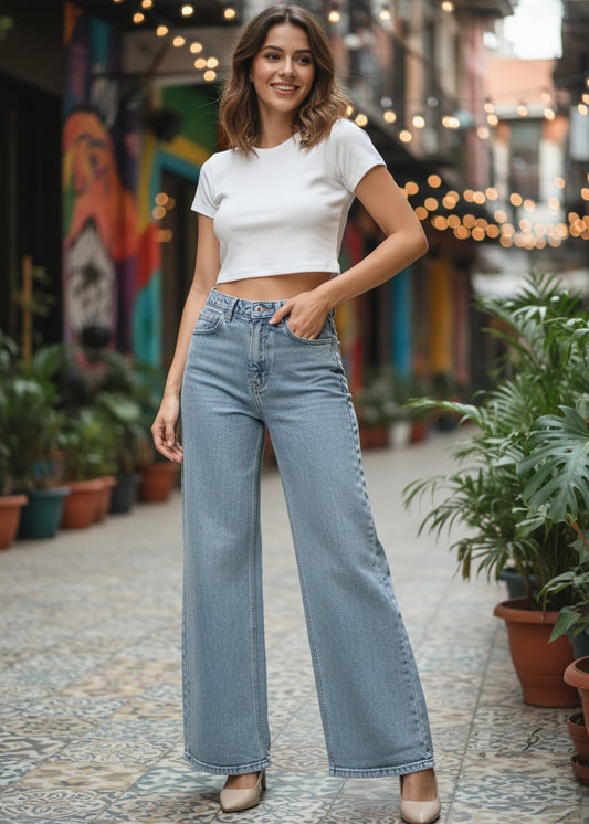 Straight Fit Denim Jeans For Women SL294
