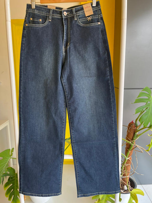 Straight Fit Wide Leg Jeans For Women SL294