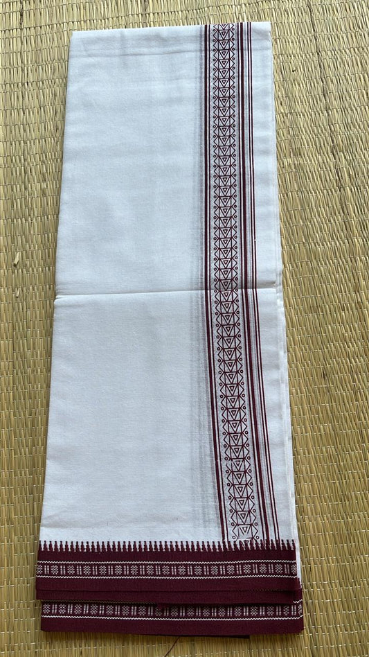 Pure White Printed  Single Dhoti SL319