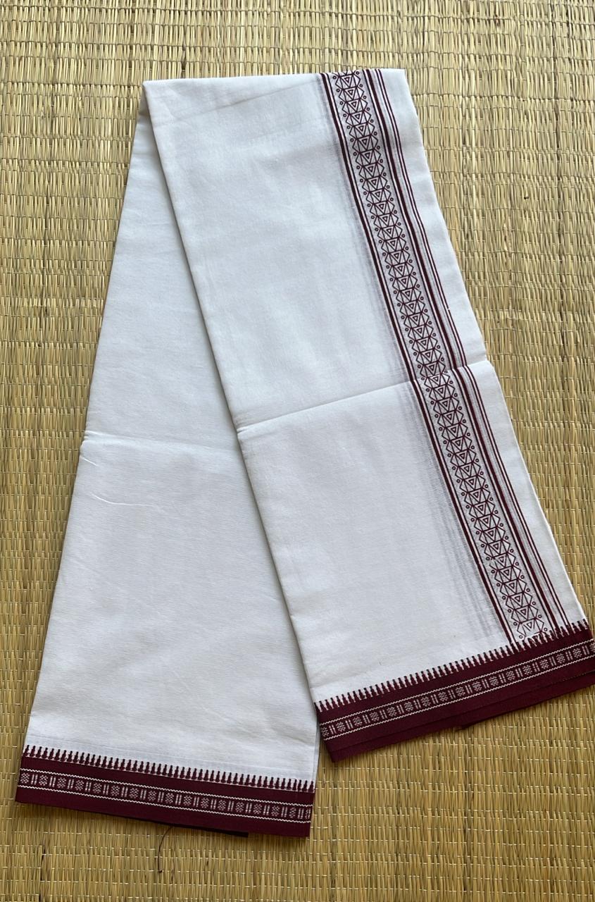 Pure White Printed  Single Dhoti SL319