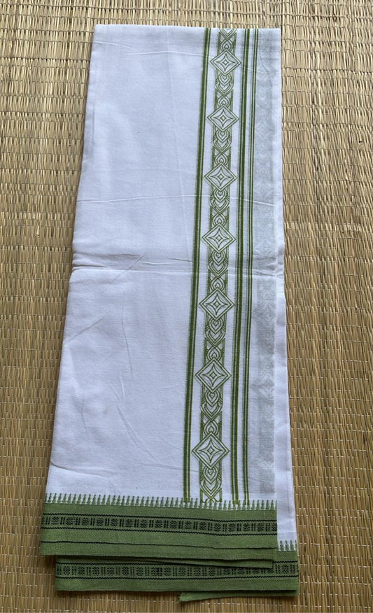 Pure White Printed  Single Dhoti SL319