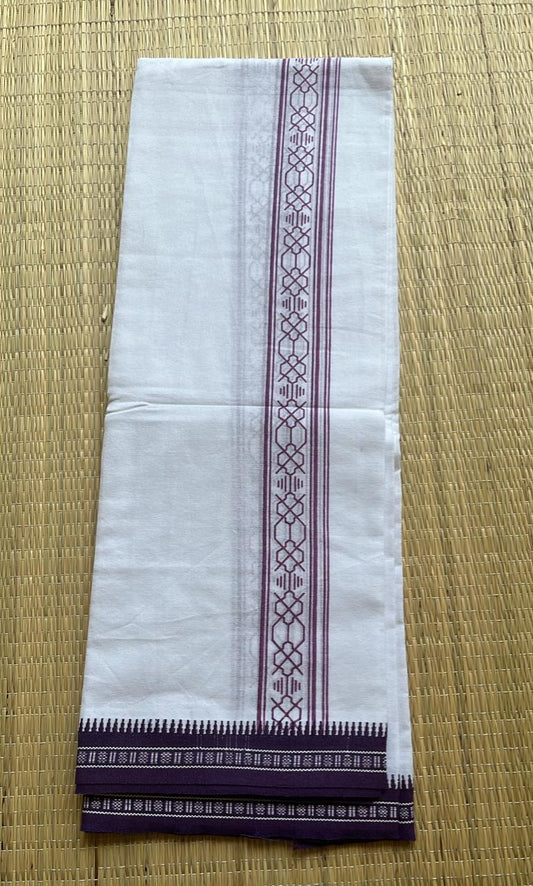 Pure White Printed  Single Dhoti SL319