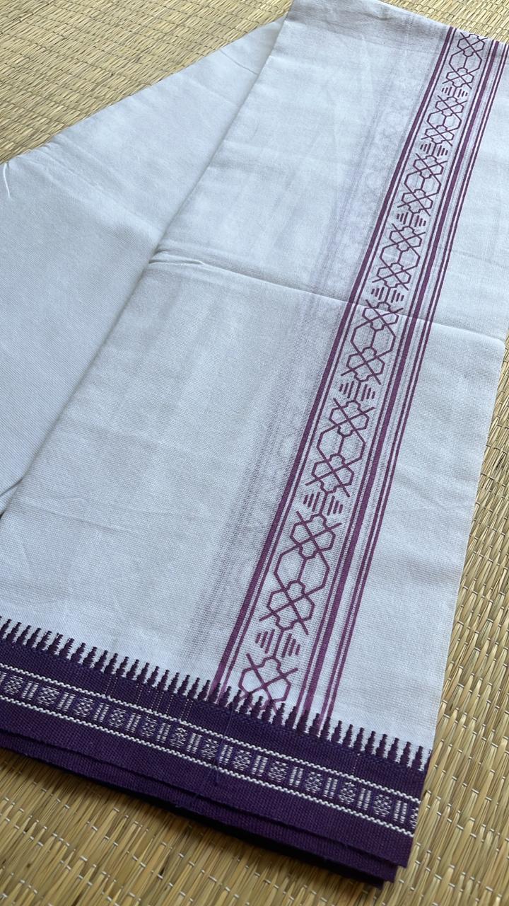 Pure White Printed  Single Dhoti SL319